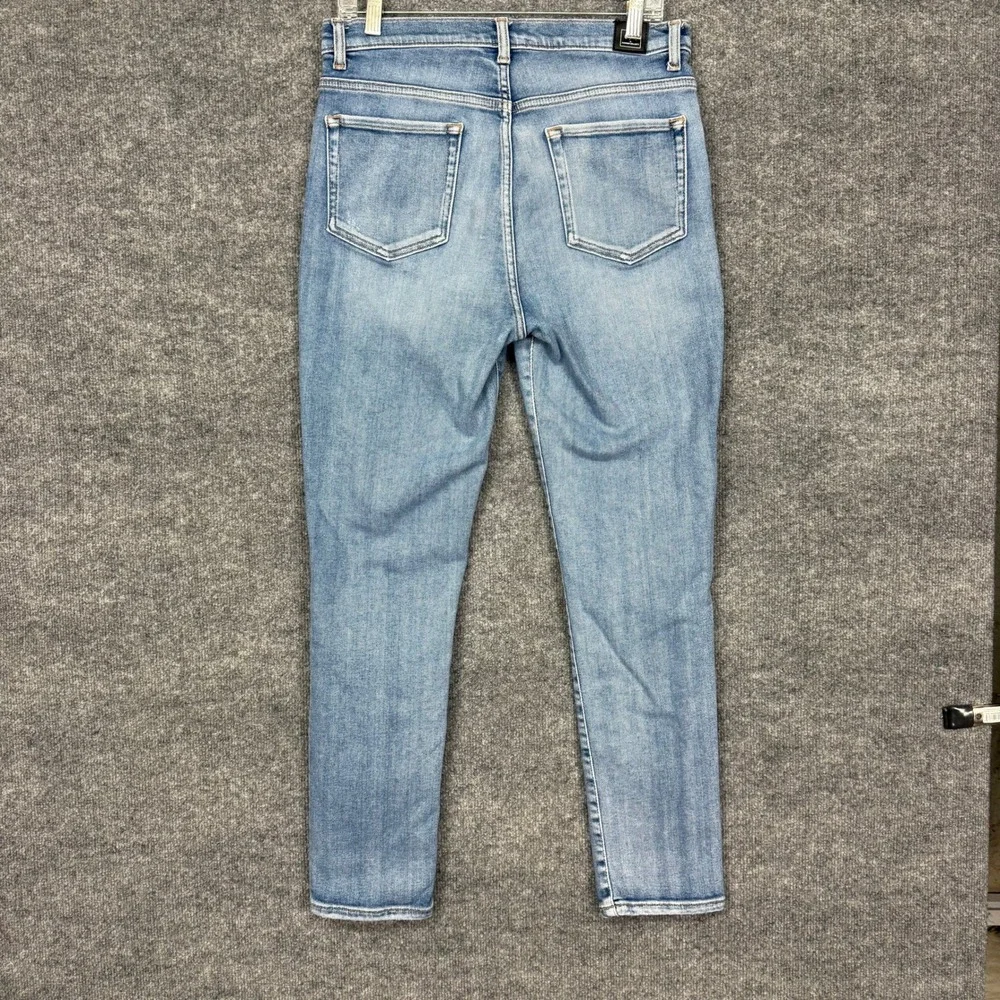 Current/Elliott Skinny Jeans Womens 31 Light Blue High Rise Distressed Knee